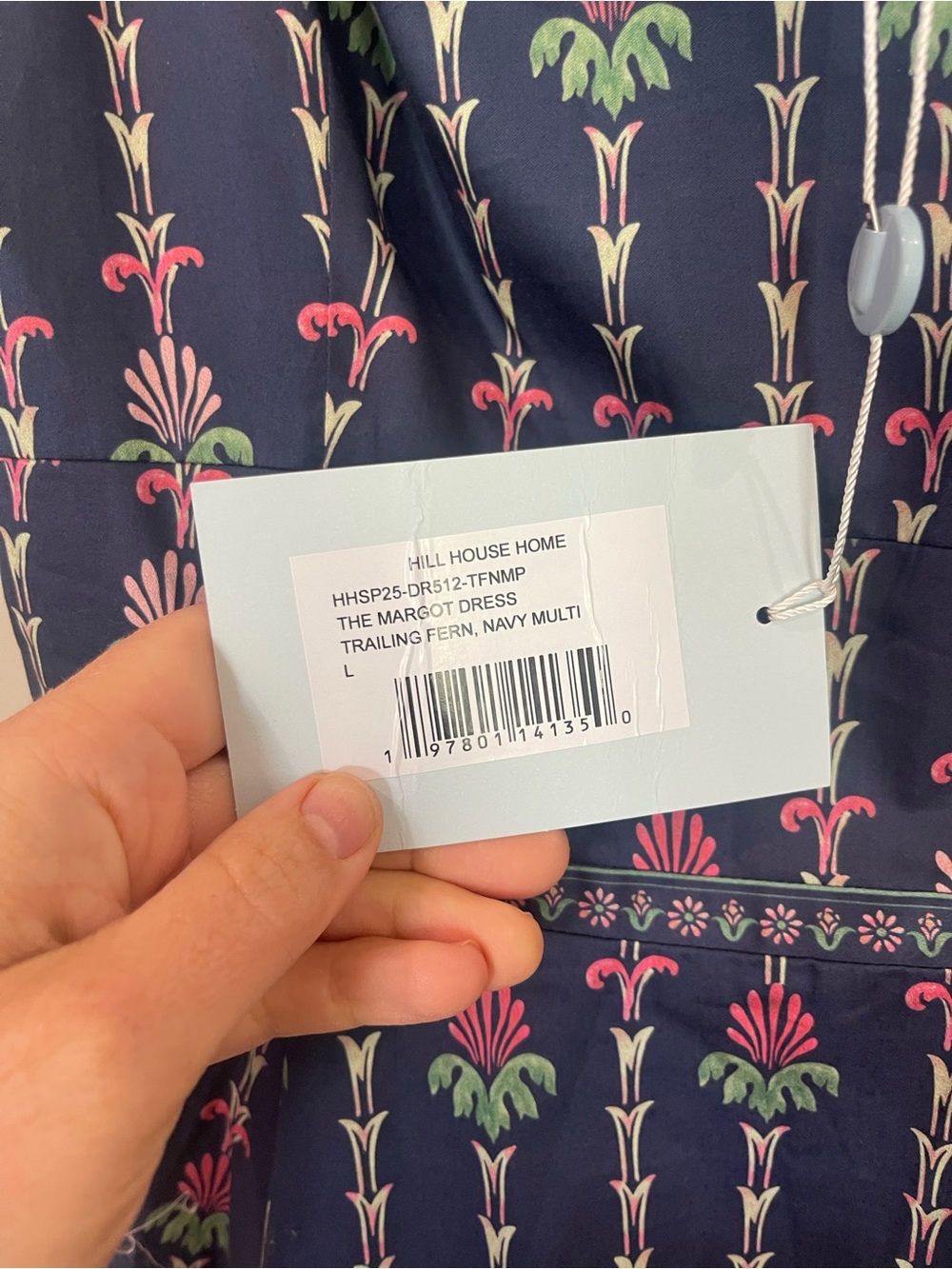 Hill House NWT Navy Margot Dress in Trailing Fern - Picture 9 of 12